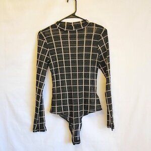 Chocolate USA Black Color Long Sleeve Body Suit, Womens Size L